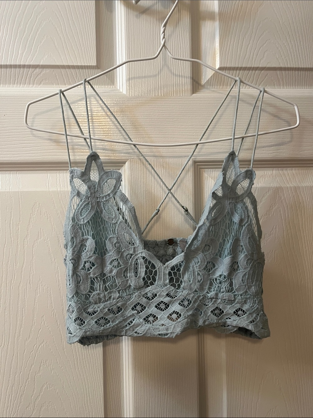Free People  Medium Lace Bralette Top - Light Blue